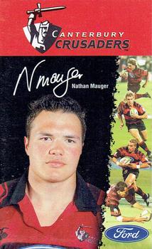 1999 Canterbury Rugby Football Union Ford/More FM Canterbury Crusaders #NNO Nathan Mauger Front